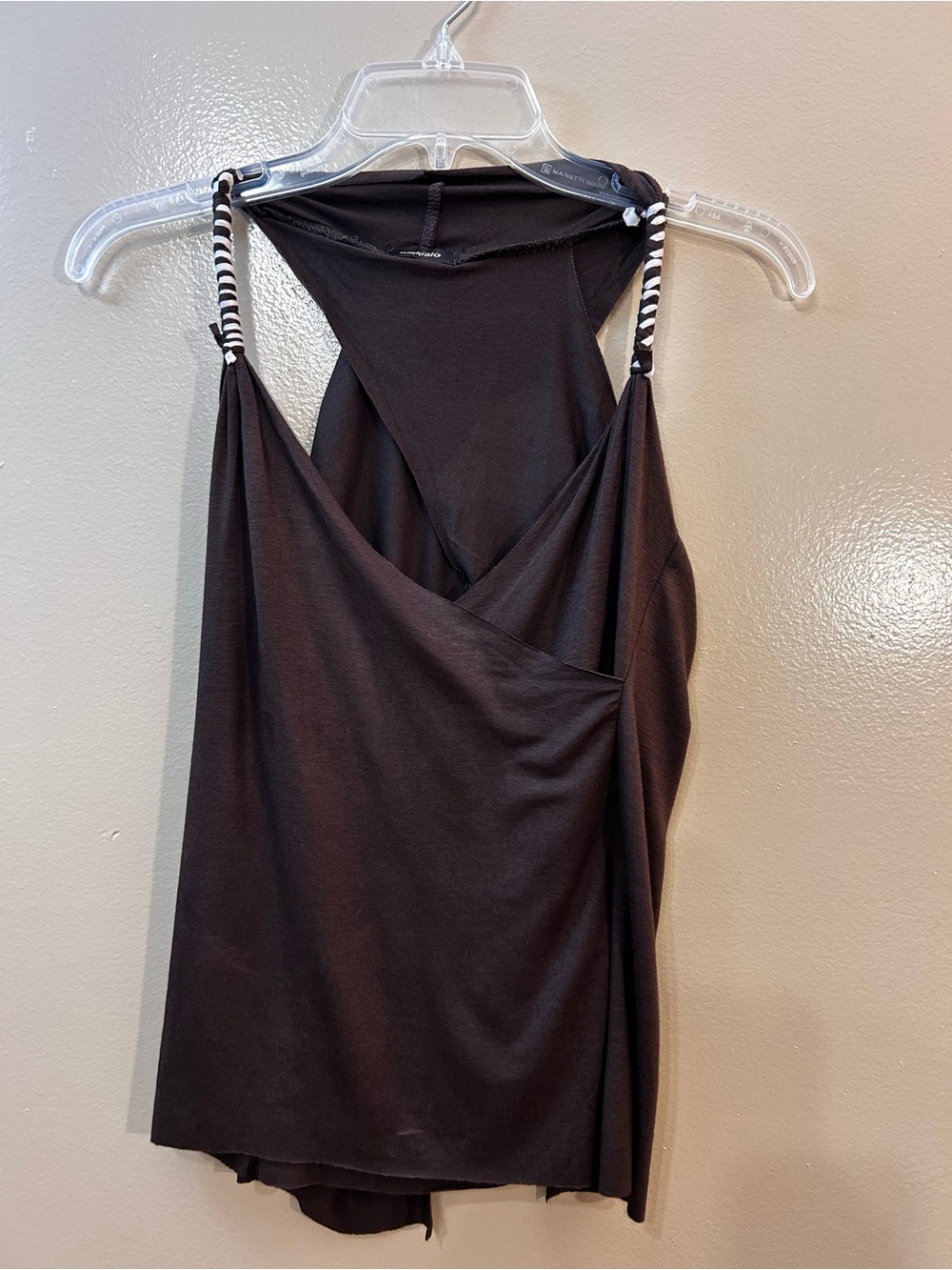 Women’s Brown Split Back Strappy Halter Tank Top